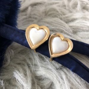 Vintage Heart Gold Clip Earrings  (E30)